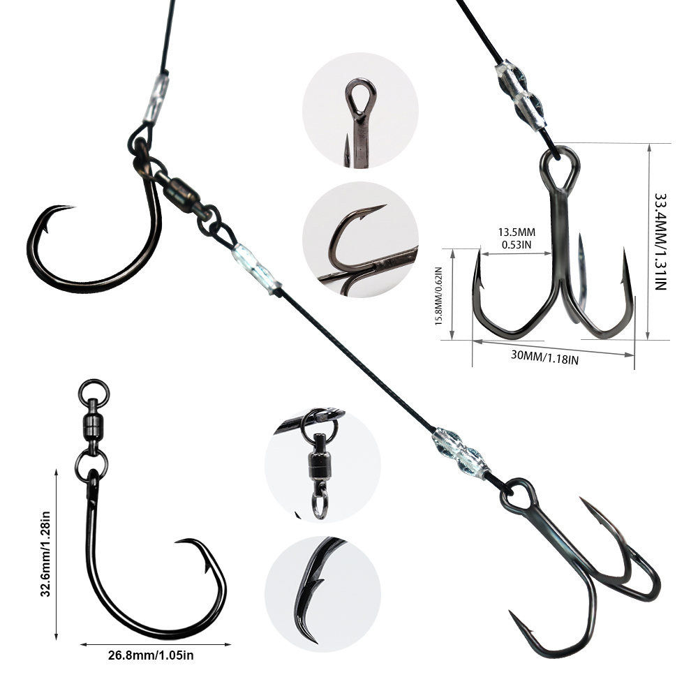 ZYZHE 1/3/5pcs Stinger Rigs Li - Fishing Hook Circle review and price