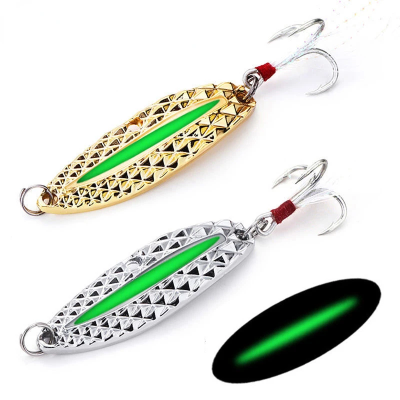 1PC Metal Luminous Spinner Spo - Fishing Hook Treble review and price