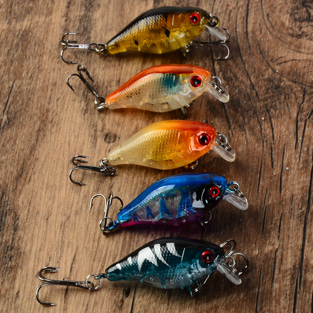 5pcs Floating Crankbaits Bait  - Fishing Hook Treble review and price